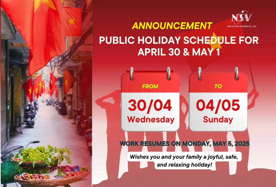 ANNOUNCEMENT: PUBLIC HOLIDAY SCHEDULE FOR APRIL 30 & MAY 1